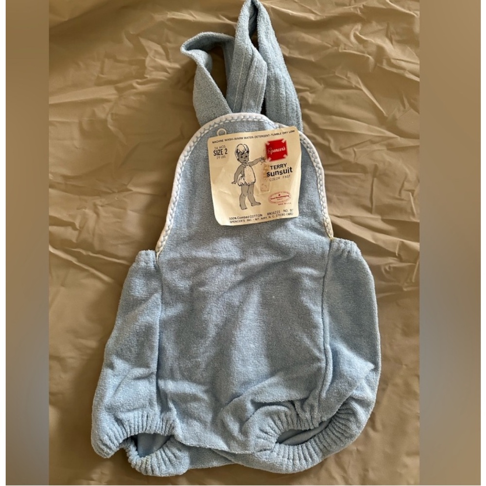 New Vintage Terry Cloth Overalls for kids - Light Blue